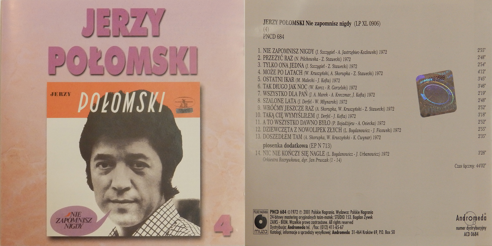 Jerzy Połomski ‎– Nie Zapomnisz Nigdy · Goldmart